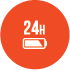 24 Hours Battery Life—2 Hours Recharging Time